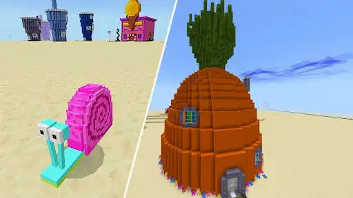 Play Bikini Bottom World Mod For MCPE as an online game Bikini Bottom World Mod For MCPE with UptoPlay