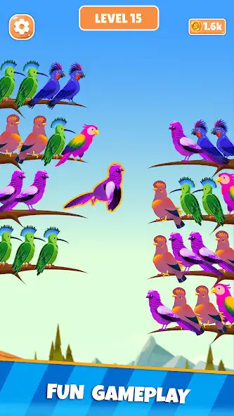 Play Bird Sort - Color Sort Puzzle as an online game Bird Sort - Color Sort Puzzle with UptoPlay