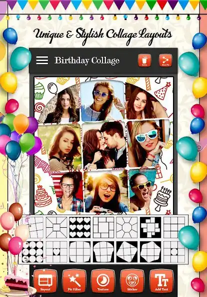 Play Birthday Photo Collage Maker as an online game Birthday Photo Collage Maker with UptoPlay