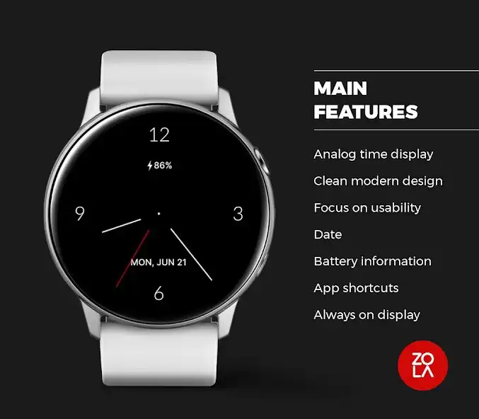 Play Black Clean Analog Watch Face as an online game Black Clean Analog Watch Face with UptoPlay