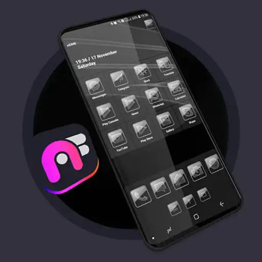 Play Black Glass Theme - Art Fine Launcher APK