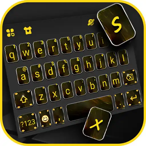 Play Black Gold Chat Keyboard Background APK