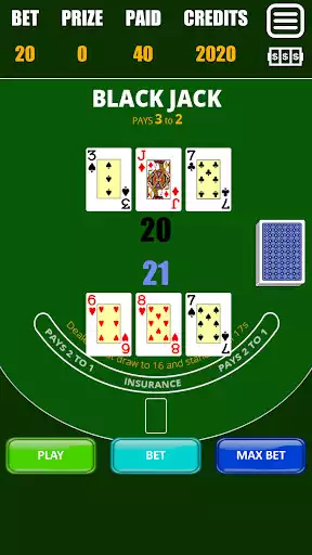 Play Blackjack 21 as an online game Blackjack 21 with UptoPlay