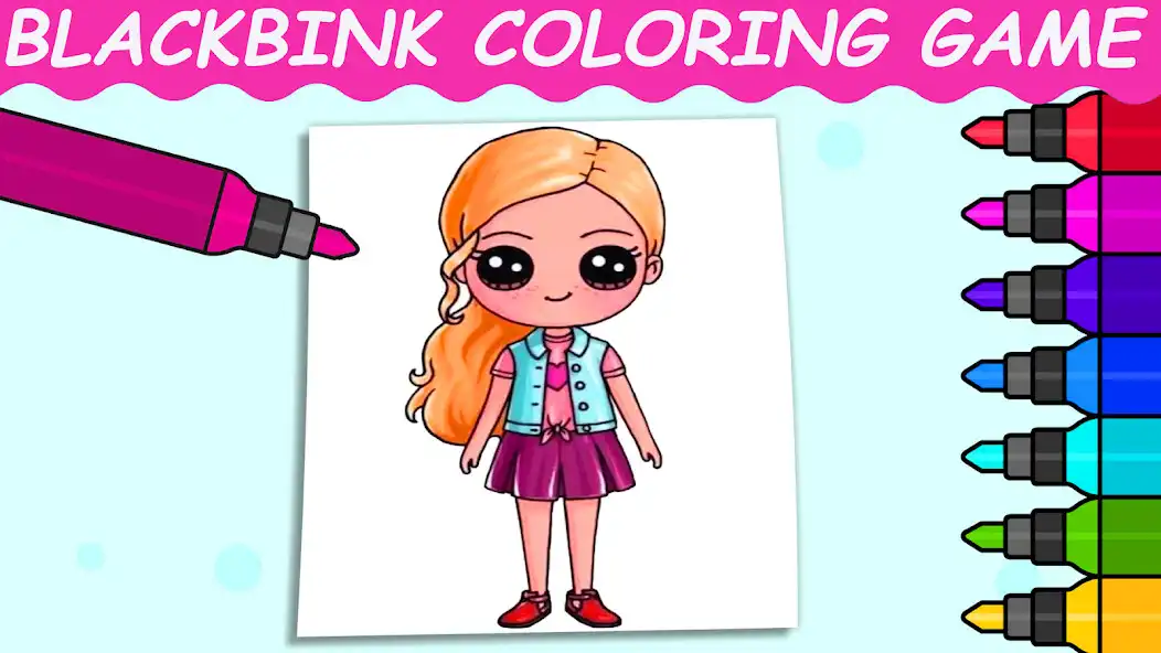 Play BlackPink Coloring Game as an online game BlackPink Coloring Game with UptoPlay