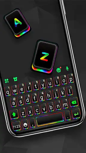 Play Black Rainbow Light Keyboard Theme  and enjoy Black Rainbow Light Keyboard Theme with UptoPlay