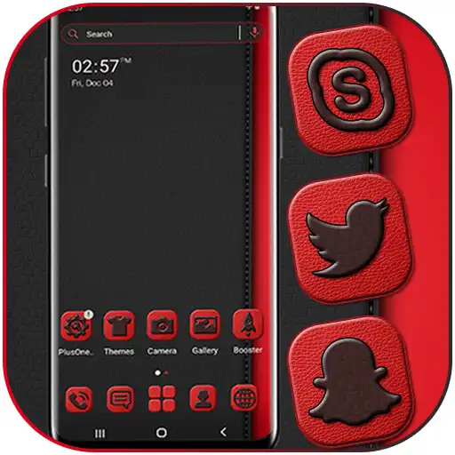 Play Black Red Leather Theme APK