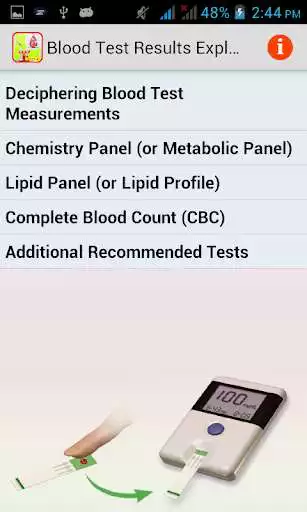 Play APK Blood Test Results Explained  and enjoy Blood Test Results Explained with UptoPlay com.friskyapps.bloodtestresult