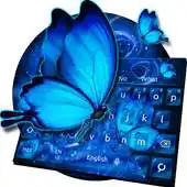 Free play online Blue Butterfly Rose Keyboard Theme APK