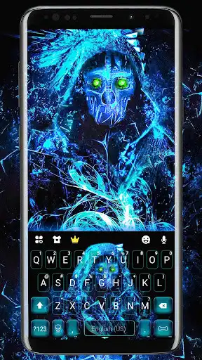 Play Blue Ghost Mask Keyboard Theme  and enjoy Blue Ghost Mask Keyboard Theme with UptoPlay