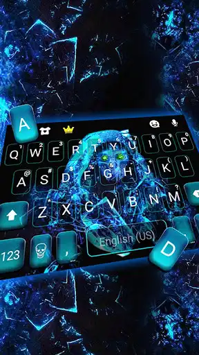 Play Blue Ghost Mask Keyboard Theme as an online game Blue Ghost Mask Keyboard Theme with UptoPlay