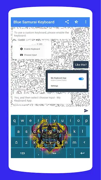 Play Blue Samurai Keyboard Theme as an online game Blue Samurai Keyboard Theme with UptoPlay