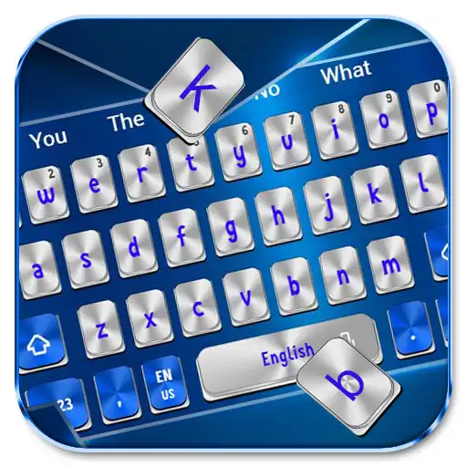 Play Blue Silver Metal Keyboard Theme APK