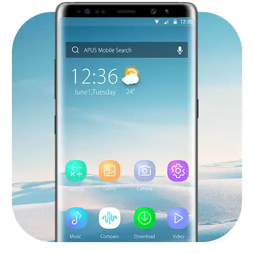 Run free android online Blue Smooth Business  APUS  theme & HD wallpapers APK