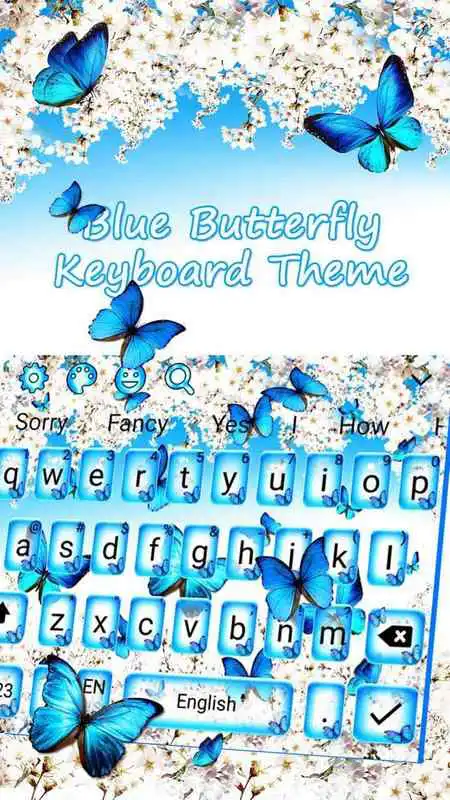 Play Blue Spring Butterfly Keyboard theme