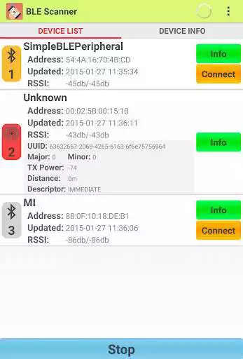 Play Bluetooth Low Energy Scanner