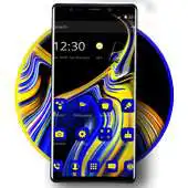 Free play online Blue Yellow Liquid Theme for Galaxy Note 9 APK