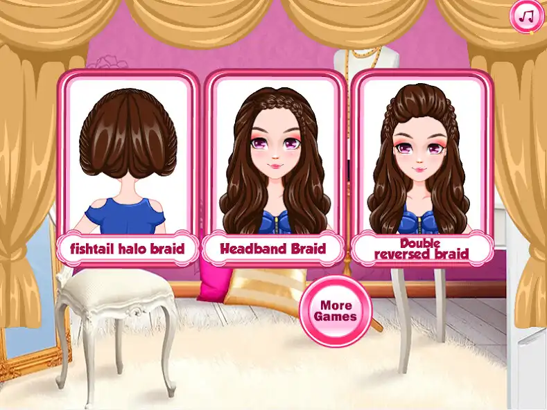 Play Braid Hair Salon - Girls Games as an online game Braid Hair Salon - Girls Games with UptoPlay