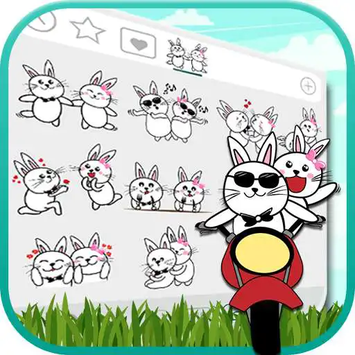 Play Bunny In Love Emoji Stickers APK