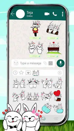 Play Bunny In Love Emoji Stickers as an online game Bunny In Love Emoji Stickers with UptoPlay