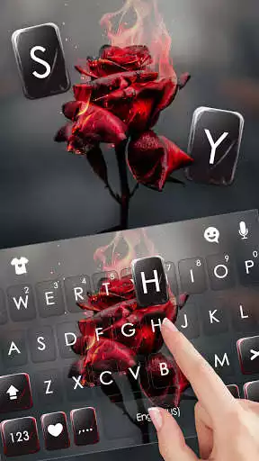 Play Burning Rose Keyboard Background as an online game Burning Rose Keyboard Background with UptoPlay