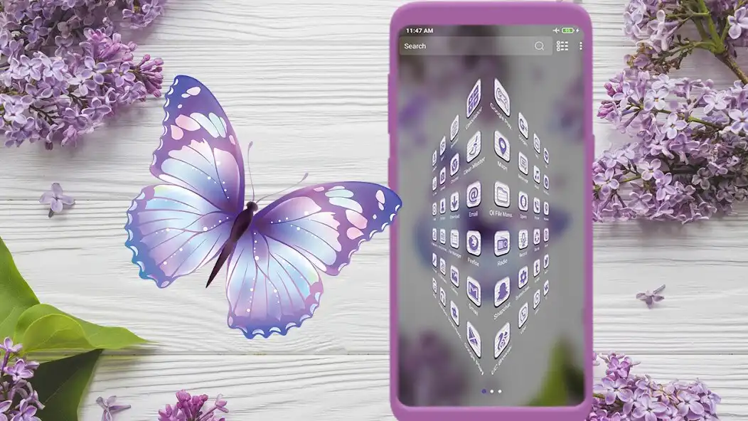 Play Butterfly Flower ThemeLauncher as an online game Butterfly Flower ThemeLauncher with UptoPlay