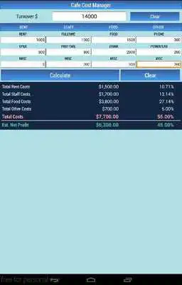 Play Cafe Cost Manager