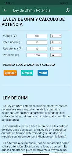 Play Calculadora de Electricidad