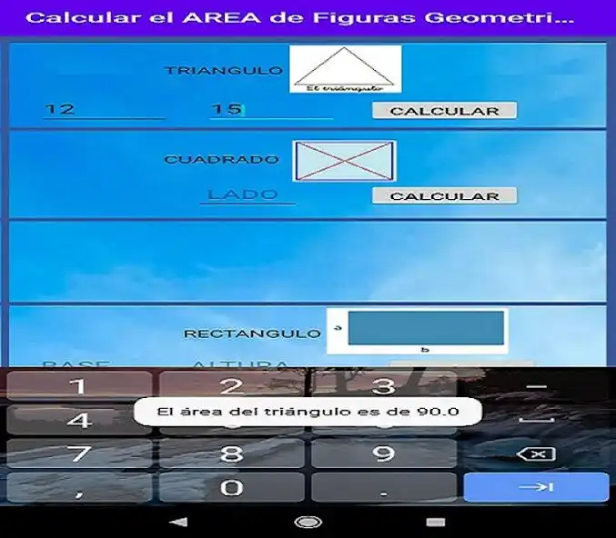 Play Calcular el AREA de Figuras Geometricas as an online game Calcular el AREA de Figuras Geometricas with UptoPlay