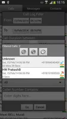 Play Call Log Search Filter GlogMe