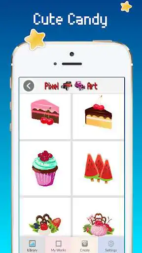 Play Candy color by number : Pixel art cupcake as an online game Candy color by number : Pixel art cupcake with UptoPlay