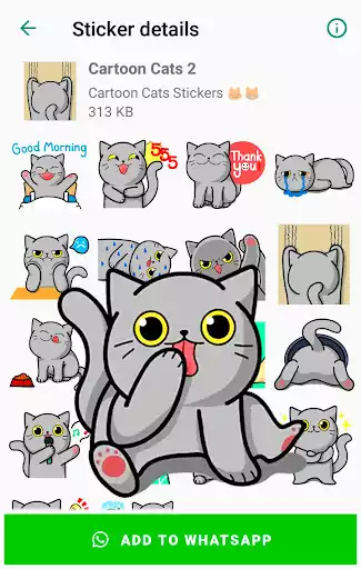 Play Cartoon Cat Stickers for WhatsApp as an online game Cartoon Cat Stickers for WhatsApp with UptoPlay