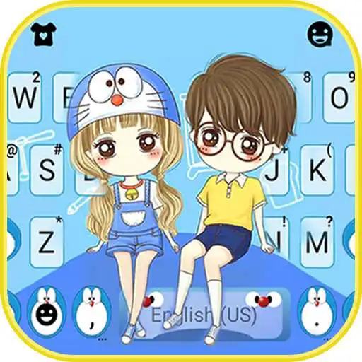 Play Cartoon Couple Love Keyboard Background APK