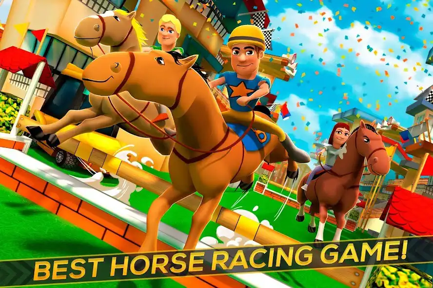 Play Cartoon Horse Riding: Run Race as an online game Cartoon Horse Riding: Run Race with UptoPlay
