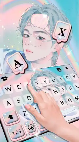 Play Cartoon Kpop Boy Keyboard Background as an online game Cartoon Kpop Boy Keyboard Background with UptoPlay