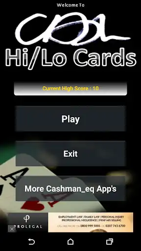 Play CAsh - High Low Playing Cards