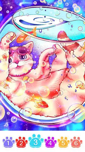 Play Cat coloring games-Offline paint by number as an online game Cat coloring games-Offline paint by number with UptoPlay