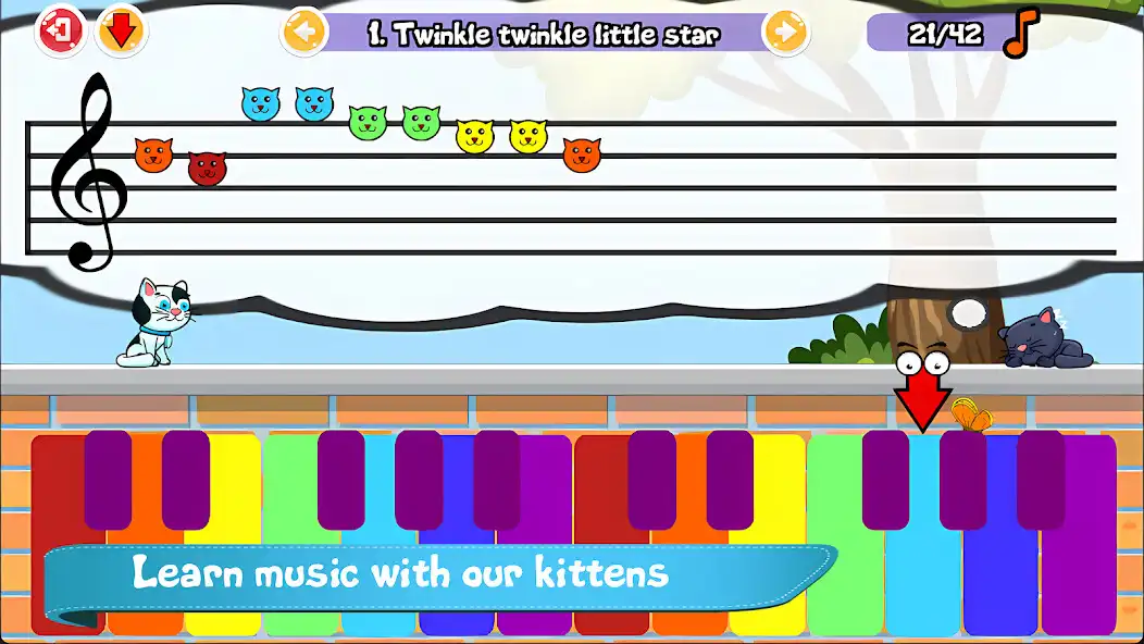 Play Cat Piano Meow - Sounds  Game  and enjoy Cat Piano Meow - Sounds  Game with UptoPlay