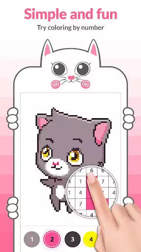 Play Cat Pixel Art Paint by Numbers as an online game Cat Pixel Art Paint by Numbers with UptoPlay