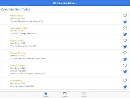 Play Celebrity Birthdays - USA