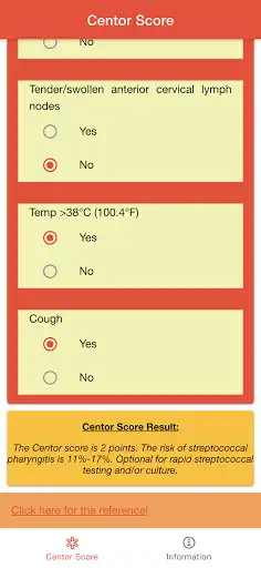 Play Centor Score for Sore Throat - Pharyngitis as an online game Centor Score for Sore Throat - Pharyngitis with UptoPlay