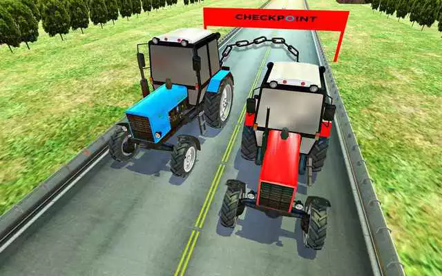 Play Chained Cars Driving : Tractor Farming Simulator