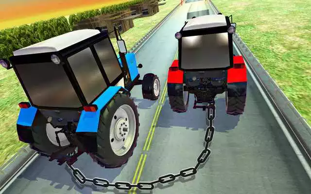 Play Chained Cars Driving : Tractor Farming Simulator