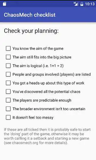 Play ChaosMech planning checklist  and enjoy ChaosMech planning checklist with UptoPlay