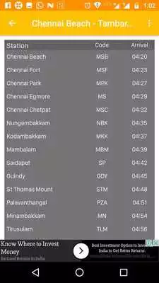 Play Chennai Local Train TimeTable Offline