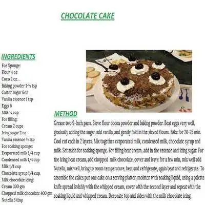 Play Chocolate Cake English Recipes