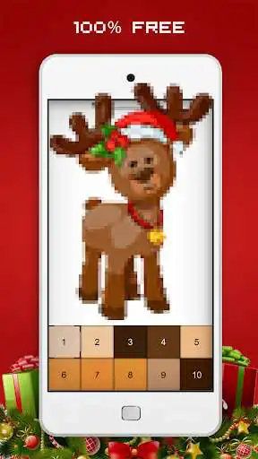 Play Christmas Pixel Art Coloring App - Color by Number as an online game Christmas Pixel Art Coloring App - Color by Number with UptoPlay