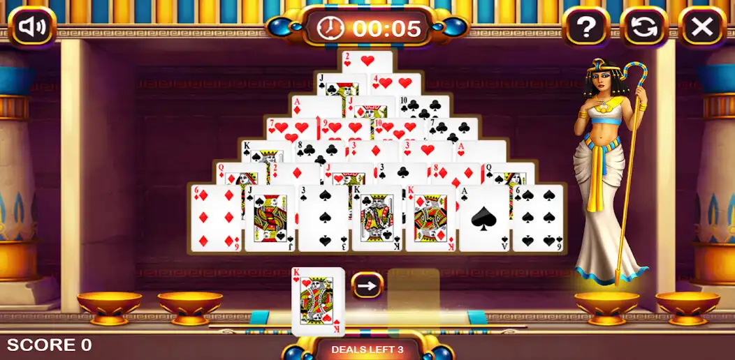 Play Cleopatra Pyramid Solitaire  and enjoy Cleopatra Pyramid Solitaire with UptoPlay