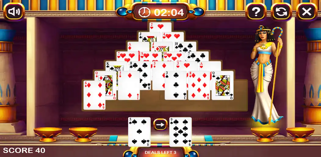 Play Cleopatra Pyramid Solitaire as an online game Cleopatra Pyramid Solitaire with UptoPlay