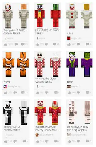 Play Clown Skins For Minecraft  and enjoy Clown Skins For Minecraft with UptoPlay