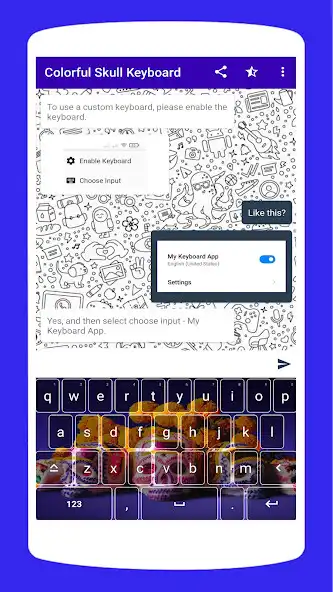 Play Colorful Skull Keyboard Theme as an online game Colorful Skull Keyboard Theme with UptoPlay